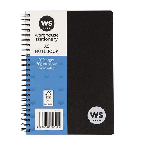 WS Notebook PP Wiro 200 Pages soft cover Black A5