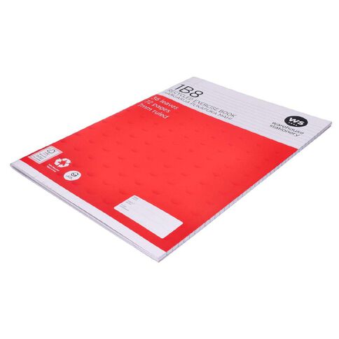 WS Exercise Book 1B8 7mm Ruled 36 Leaf Red