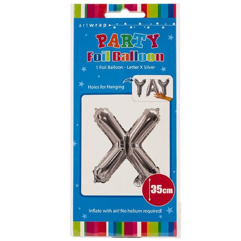 Artwrap Foil Balloon X Silver 35cm