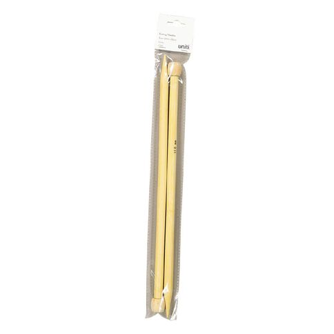 Uniti Bamboo Knitting Needles 12.0mm 35cm Brown Mid 2 Pack
