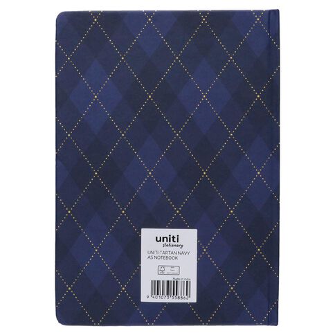 Uniti Stationery A5 Tartan Navy Notebook