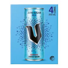 V Energy Drink Zero Sugar Blue 250ml 4 Pack