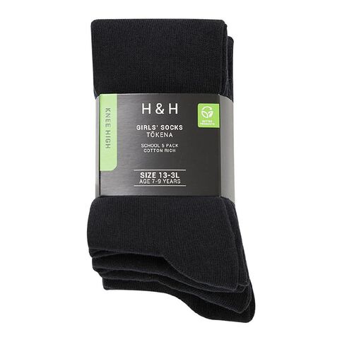 H&H Girls' School Knee High Socks 5 Pack