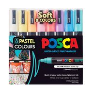 Uni Posca Marker 1.8-2.5 Soft Colour 8 Pack Assorted
