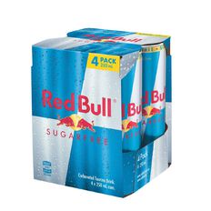 Red Bull Energy Drink Sugarfree Cans 250ml 4 Pack