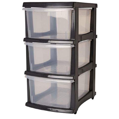 Taurus Storage Drawers Grey Mid 3 Tier