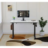 Workspace Height Adjustable Desk 1200W with Drawer White