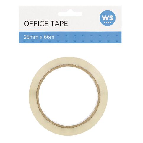 WS Office Tape 25mm x 66m Large Core Clear