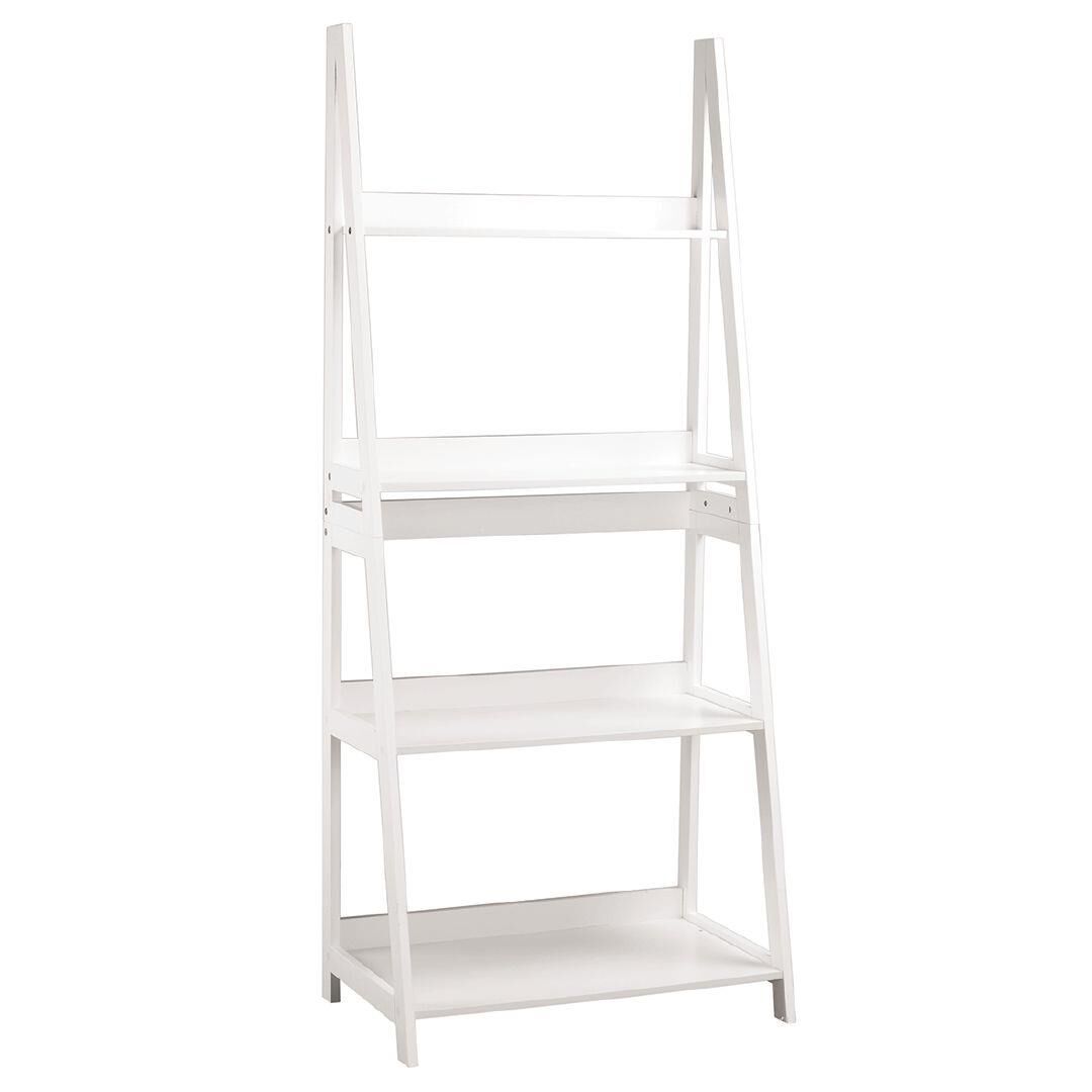 White and top brown ladder shelf