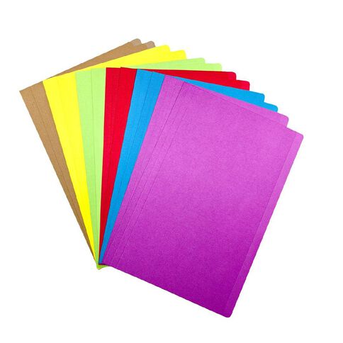 WS Manilla Folders Foolscap Multi-Coloured 12 Pack