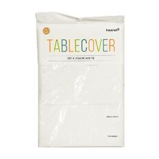 Hoorah Heavy Duty Reusable Tablecover 137cm x 274cm White