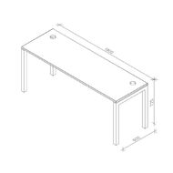 Zealand Quattro Desk 1800 x 600 Tawa