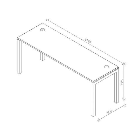 Zealand Quattro Desk 1800 x 600 Tawa