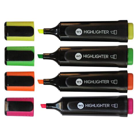 WS Highlighter Assorted 4 Pack