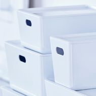 Living & Co Lisse Lidded Organiser White 4L