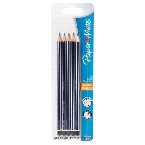 Paper Mate Woodcase Pencil 2B Multi-Coloured 5 Pack