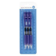 WS Retractable Gel Pen Blue Mid 3 Pack