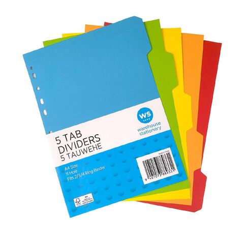 WS 5 Tab Dividers Cardboard A4