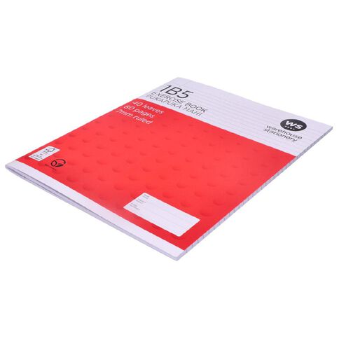 WS Exercise Book 1B5 7mm Ruled 40 Leaf Red