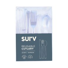 SURV. Reusable Cutlery Assortment Clear 60 Pack