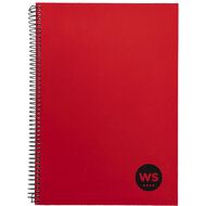 WS Notebook Wiro 200 Pages Hard Back Red Red Mid A4