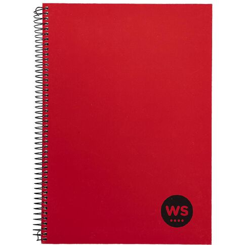 WS Notebook Wiro 200 Pages Hard Back Red Red Mid A4