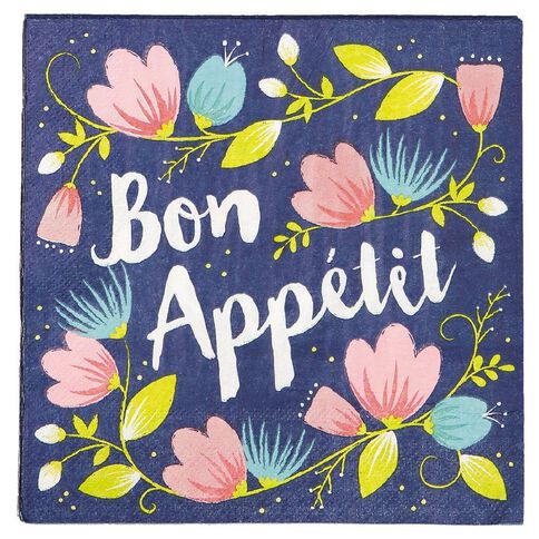 Artwrap Printed Napkins Bon Appetit 2-ply 33cm x 33cm 20 Pack