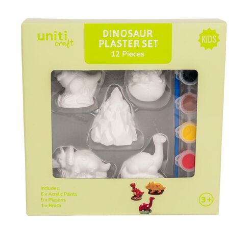 Uniti Craft Kids Plaster Painting Kit 5 Pieces 3D Dinosaur