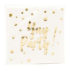Party Inc Metallic Foil Confetti Printed Napkins 30 Pack