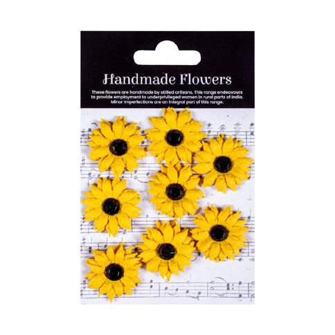 Handmade Flowers - Mini Sunflower Approx 3cm 8Pc Little Birdie