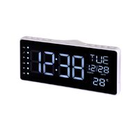 Veon White LED Clock Radio with Temperature/Date