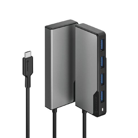 Alogic USB-C Fusion Swift 4-in-1 Hub 4x USB-A Silver Grey