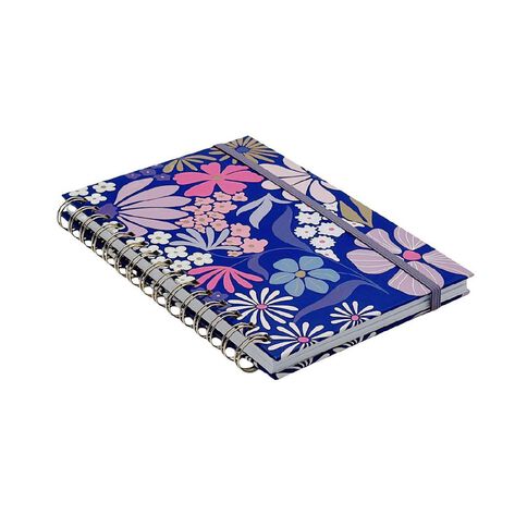 Uniti Floral A5 Hardcover Notebook Purple Mid A5