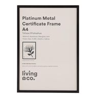 Living & Co Platinum Metal Certificate Frame Black A4