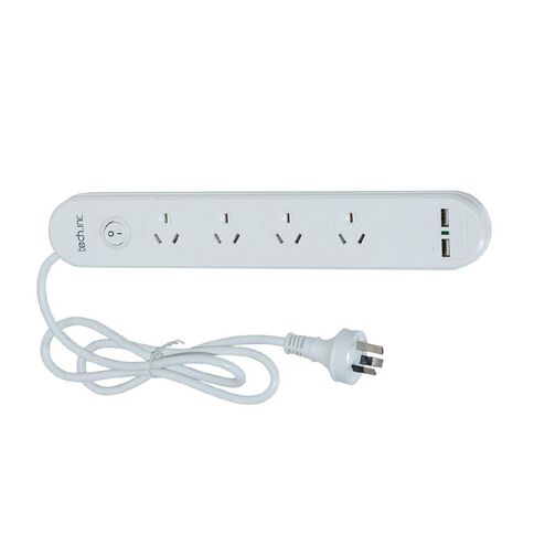 Tech.Inc 4 Way Powerboard with Surge Protection & USB