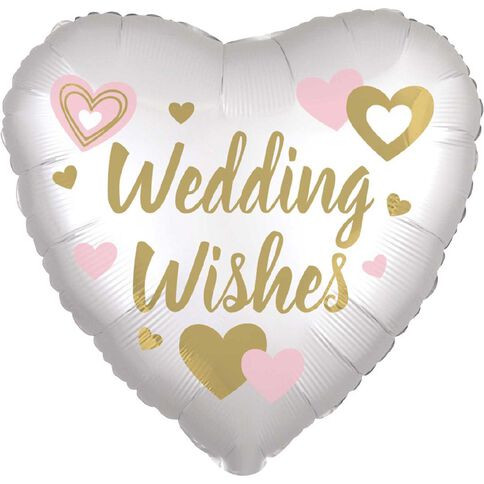 Anagram 45cm Standard XL Satin Wedding Wishes White
