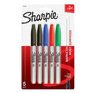 Sharpie Permanent Marker Fine Assorted Colours Assorted 5 Pack