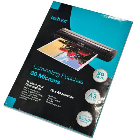 Tech.Inc Hot Laminating Pouch 80 Microns A3 50 Pack