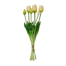 Living & Co Artificial White Tulips Bunch