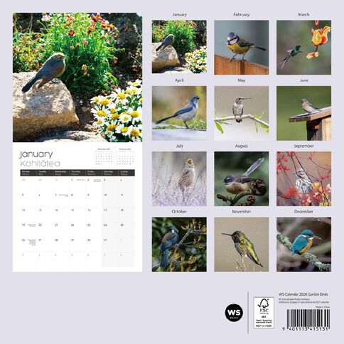 WS 2026 Calendar Garden Birds