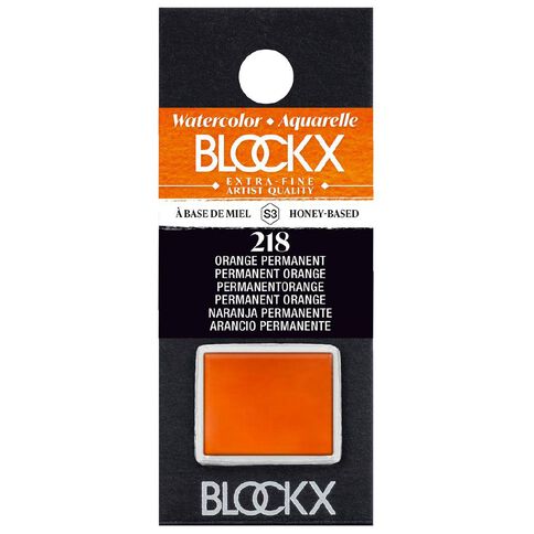 BLOCKX Watercolour Half Pan S3 218 Permanent Orange Orange