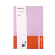 Uniti Colour Pop 2 Tone Notebook Lilac / Orange A5
