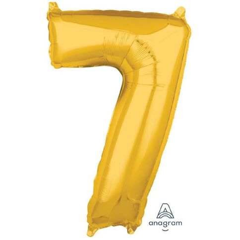 Amscan Mid-Size Shape Gold Numeral 7