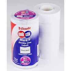 Quik Stik Labels Price Gun 23mm x 16mm Permanent 1000/Roll 5 Pack
