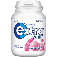 Extra White Bubblemint Chewing Gum SF Bottle 46 Piece 64g
