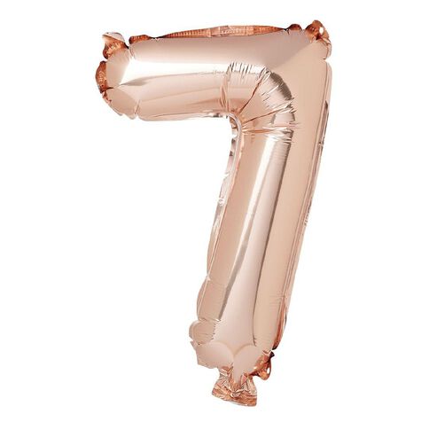 Artwrap Party Foil Balloon Number 7 Rose Gold 35cm