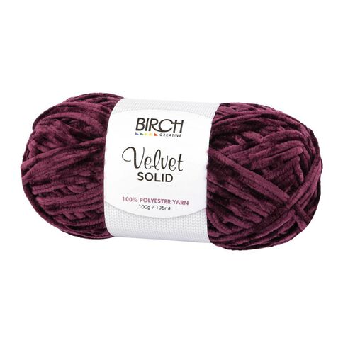 Birch Velvet Yarn 100% Polyester 100G Wine