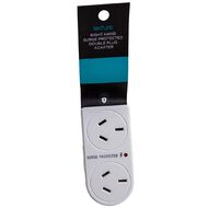 Tech.Inc Right Hand Surge Protected Double Plug Adapter