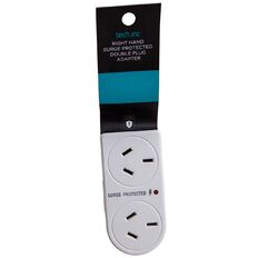 Tech.Inc Right Hand Surge Protected Double Plug Adapter