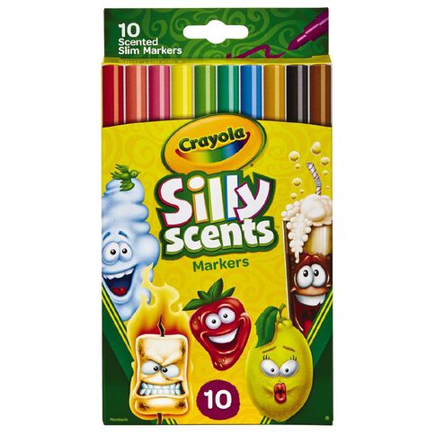 Crayola Silly Scents Slim Markers Multi-Coloured 10 Pack